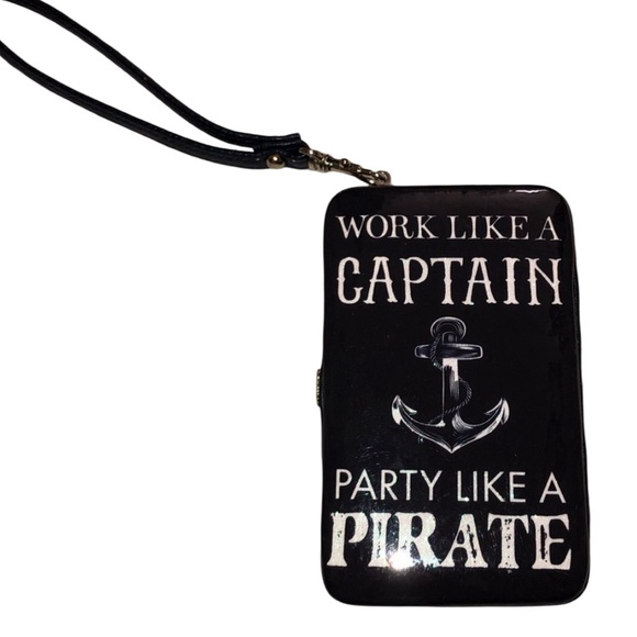 “WORK LIKE A CAPTAIN, PARTY LIKE A SAILOR” ANCHOR CELL PHONE CASE WRISTLET NEW - Picture 2 of 6